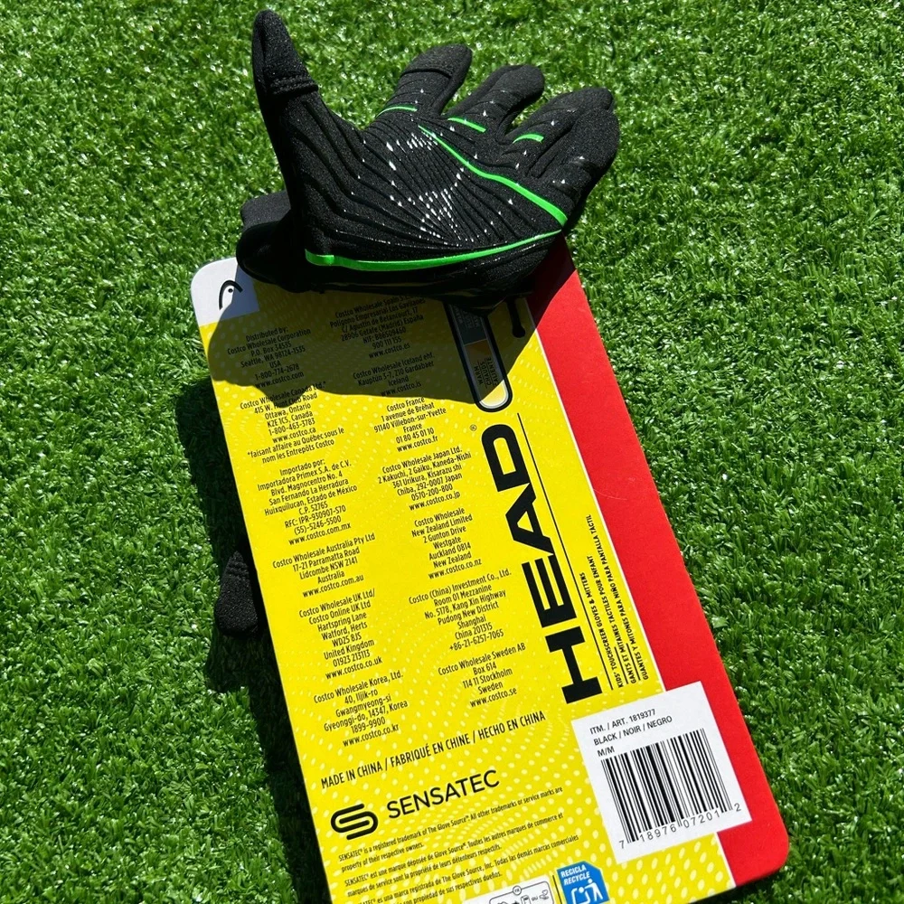 Head Kids Medium Black Touchscreen Gloves 6-10 Sensatec Technology Silicone Grip